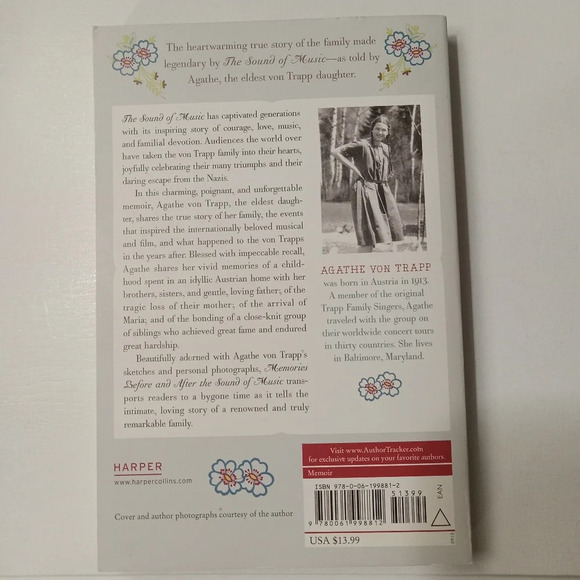 4/$15 Memories Before & After the Sound of Music:Autobiography Agathe Von Trapp - Picture 2 of 6